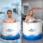 新型アップグレード成人用ポータブルバスタブ（80*66 cm）- 折りたたみ式冷水バスタブ - 折りたたみ式浸漬バスタブ